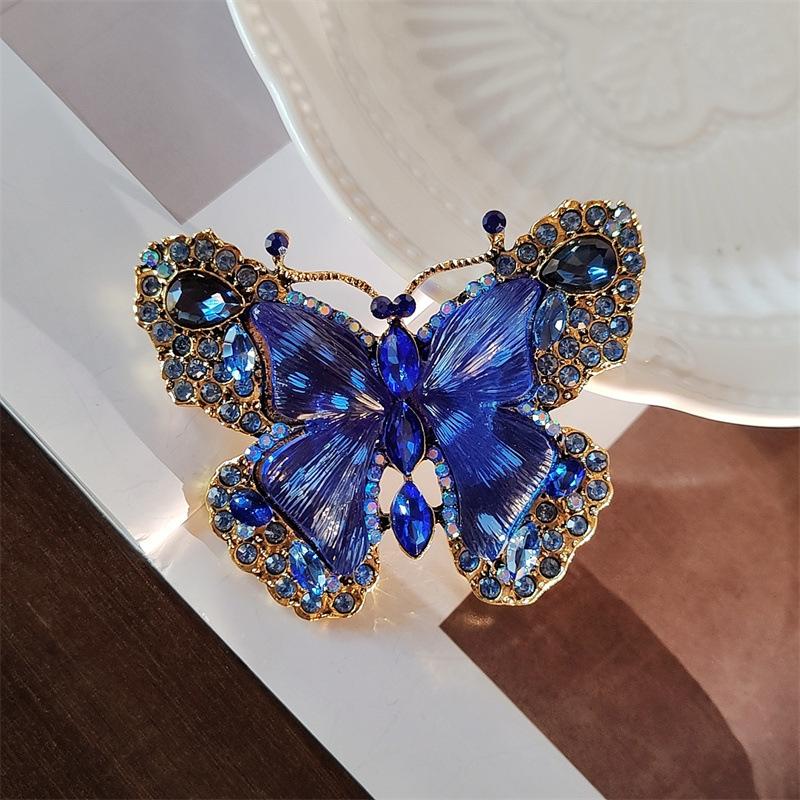 Vintage Luxury Crystal Butterfly Brooches For Women Girls Colorful Rhinestone Brooch Clothing Pins Fashion Party Jewelry Gifts