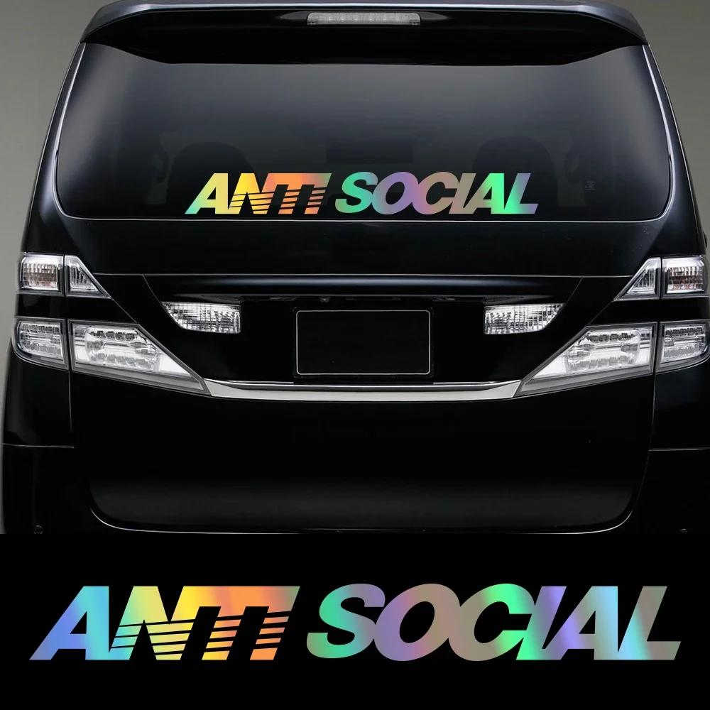 Adesivo per parabrezza anteriore auto Slogan ANTI SOCIALE Vinile PVC Autoadesivo Decorazione Auto Styling Adesivi Accessori