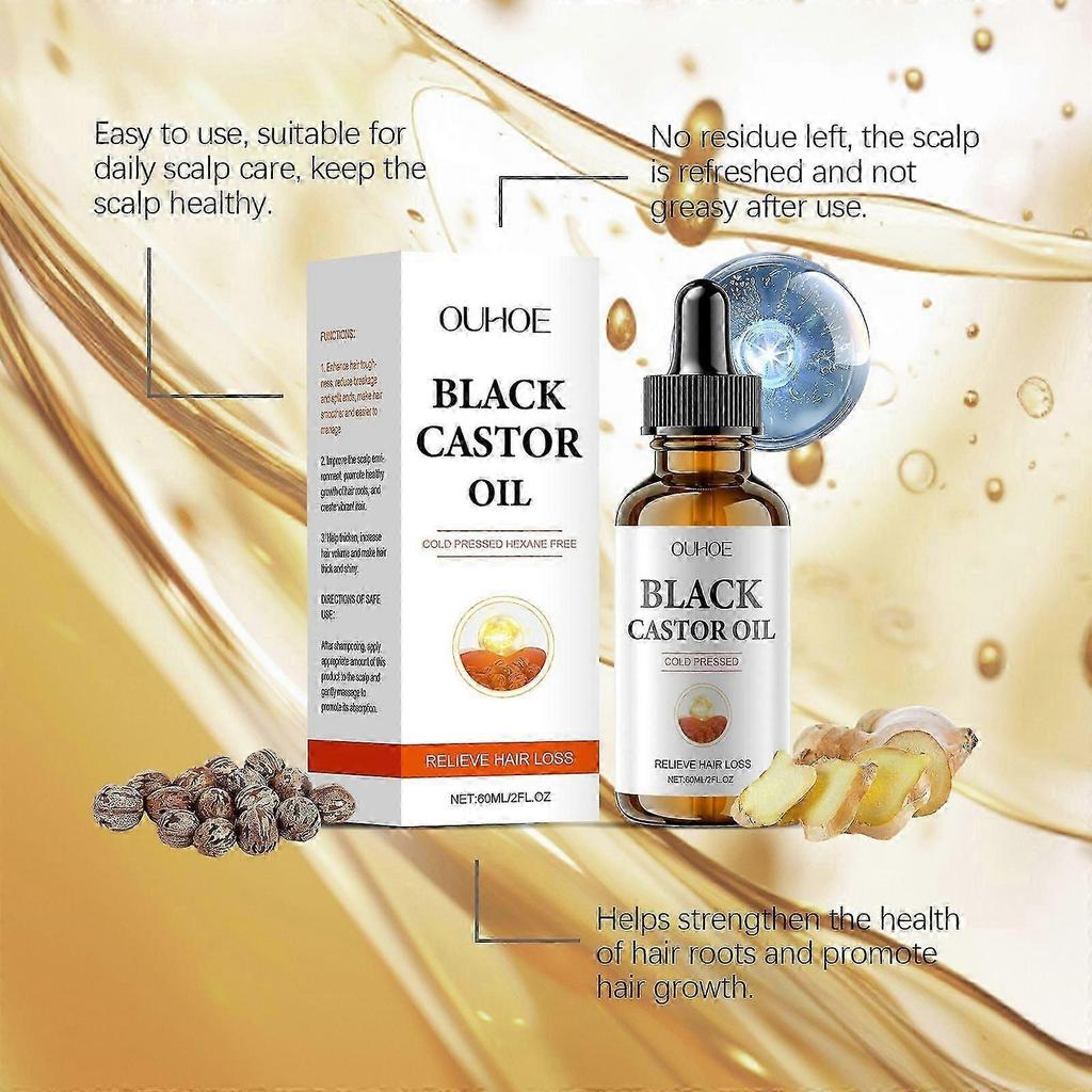 Black Castor Oil for Hair Growth & Scalp Nourishment - Deep Conditioning Essential Oil to Strengthen Roots, Reduce Breakage & Promote Healthy, Vibrant