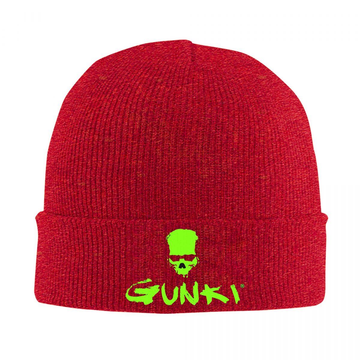 

Gunki Logo Angling Skull Fishing Gunki Warm Knitted Cap Hip Hop Bonnet Hat Autumn Winter Outdoor Beanies Hats for Unisex Adult One Size