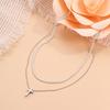 Fashion Multi layer Cross Shining Clavicle Chain Collar Necklace for Men and Women Daily Dressing Party Birthday Gifts Jewelry