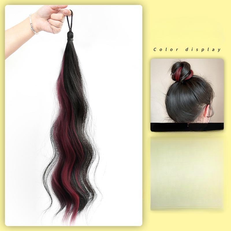 1pcs Wig Braid Dopamine Color Highlight Artificial Wig for Girl and Women DIY Fashionable Hair Styling Kids Headwear Hair Clip
