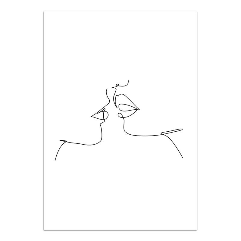 

Современный домашний декор в скандинавском стиле, простые линии, холст, картины, настенные художественные принты, черный, белый цвет, модульный постер для гостиной 21x30cm No Frame