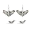 KunJoe 2 Pair Gothic Moth Bat Skull Pendant Earrings for Women Retro Butterfly Drop Earrings Set Halloween Jewelry Accessories