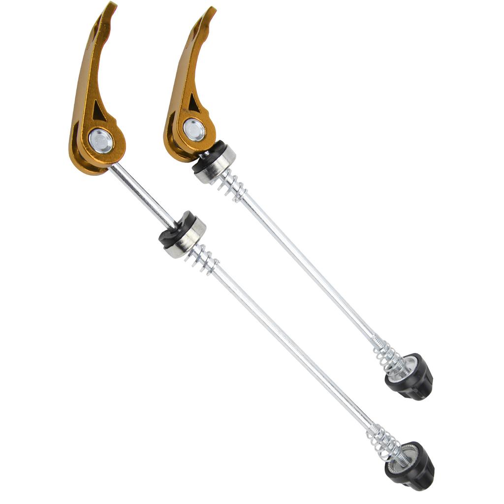 2pcs Road Mountain Bicycle Quick Release Skewers Bike Front Rear Skewer AccessoryGolden