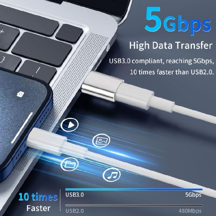 Durability Aluminum USB3.0 To Type C Adapter 5Gbps Data Syncing Plugs And Play Function For Multiple Digital Gadgets
