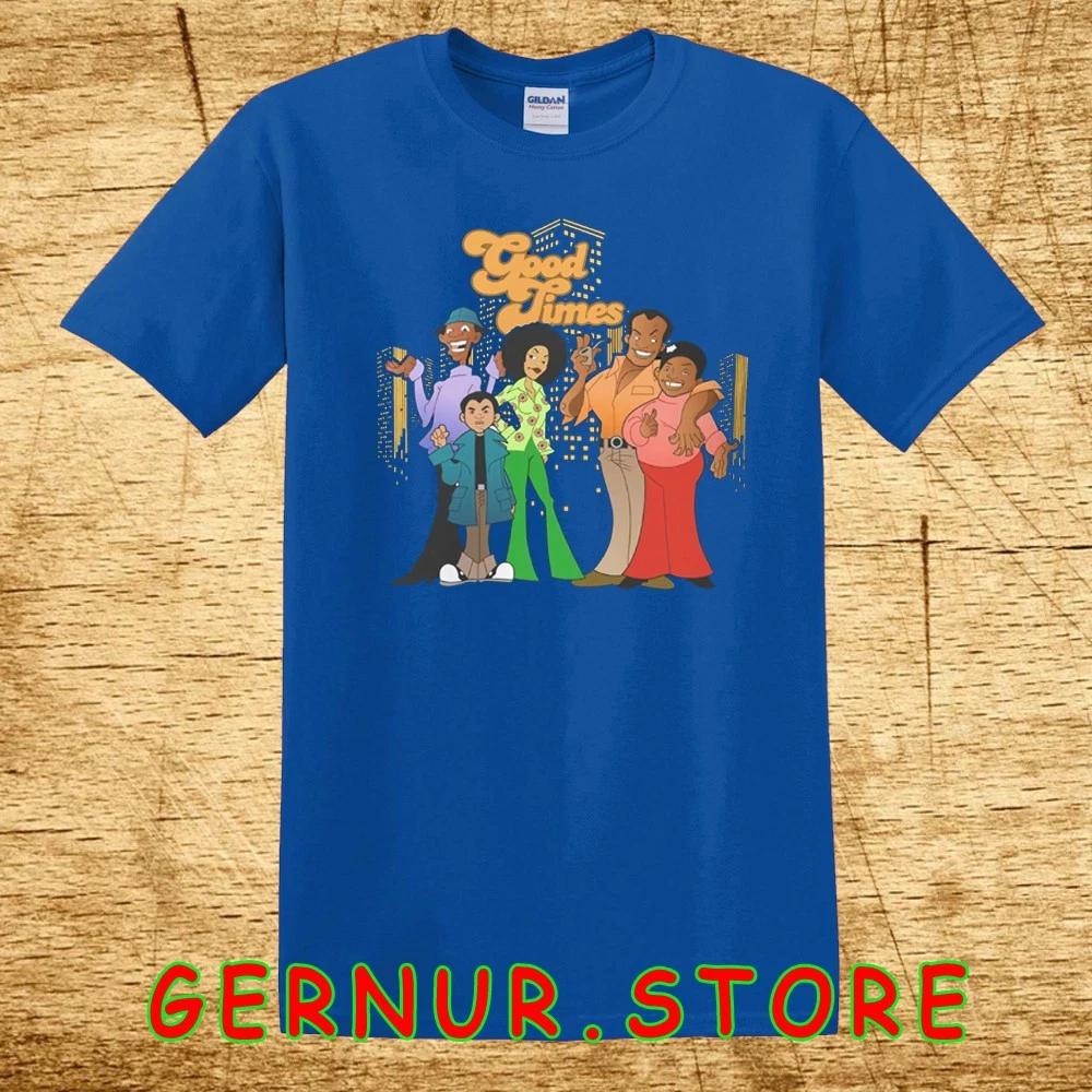 Good Times 70’s Tv Sitcom Animated Retro Style Of Cast Blue Size S to 5XL M