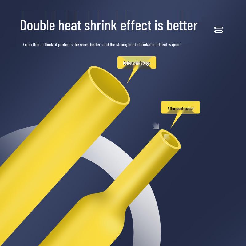 Adhesive Heat Shrink Tubes for Electricians - Thickened, 4x/5x Shrinkage, Insulating Sleeves for Wiring, Household Combo Box