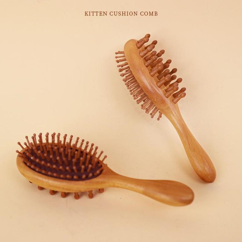 Air Cushion Comb Scalp Therapy Massage Comb Scalp Head Caring Natural Garapa Wooden Double-Sided Scraping Body Beautify Massager
