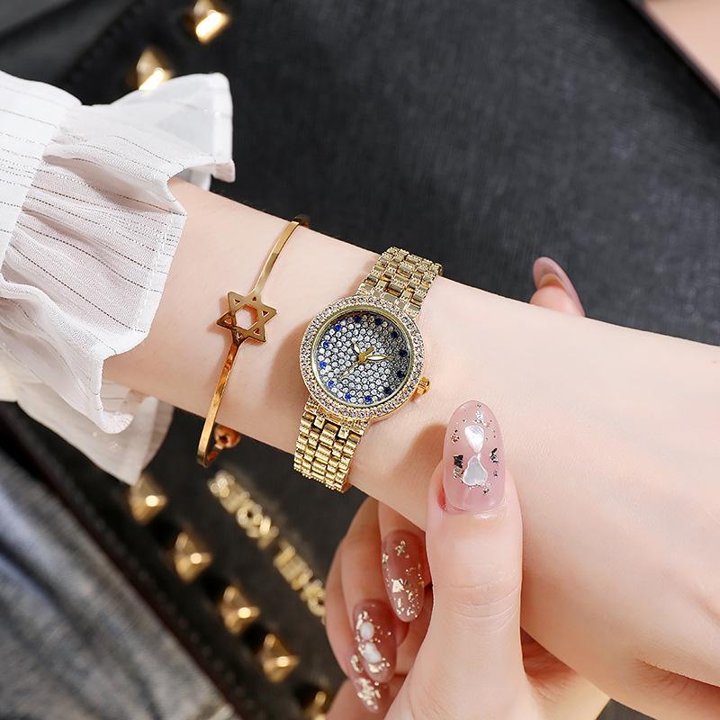Hip Hop Quartz Watch Women Lady Iced Out Gold Watches Luxury Female Clock Fashion Quartz Watch for Women