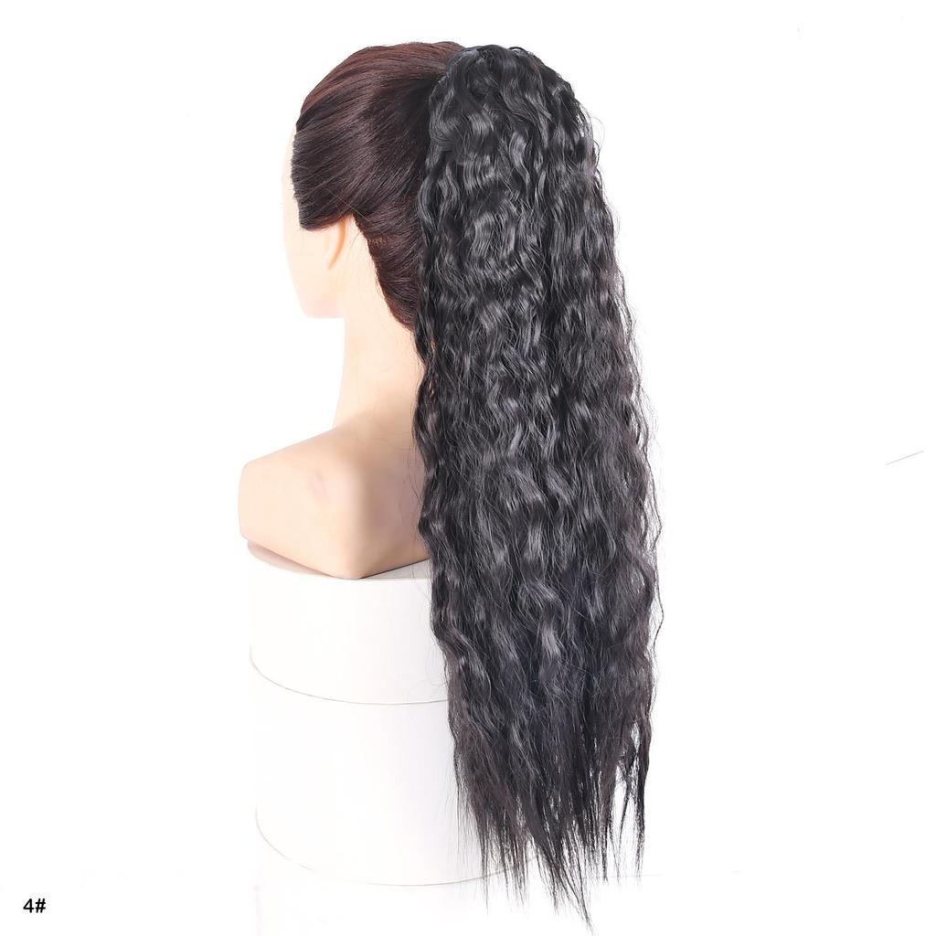 Ponytail Long Kinky Curly Hair Ribbon Ponytail Extension Rainbow Colorful Ombre Color Ponytails