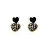 Silver Needle Black Earrings Women's Korean Sweet and Cool Trend Sense Dark Wind Stud Earrings Temperament Niche Light Luxury Earrings