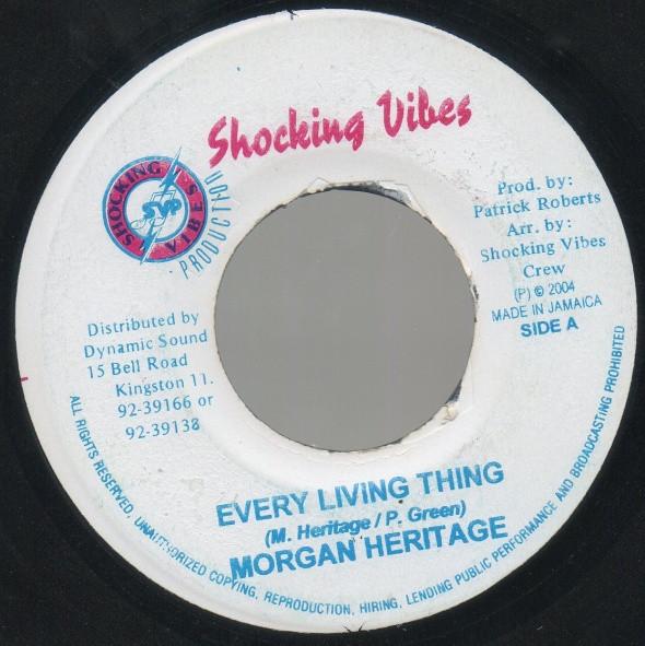 7inch Record MORGAN HERITAGE - Every Living Thing NONE Shocking Vibes 2001 Jamaica Reggae, Ska & Dub Used