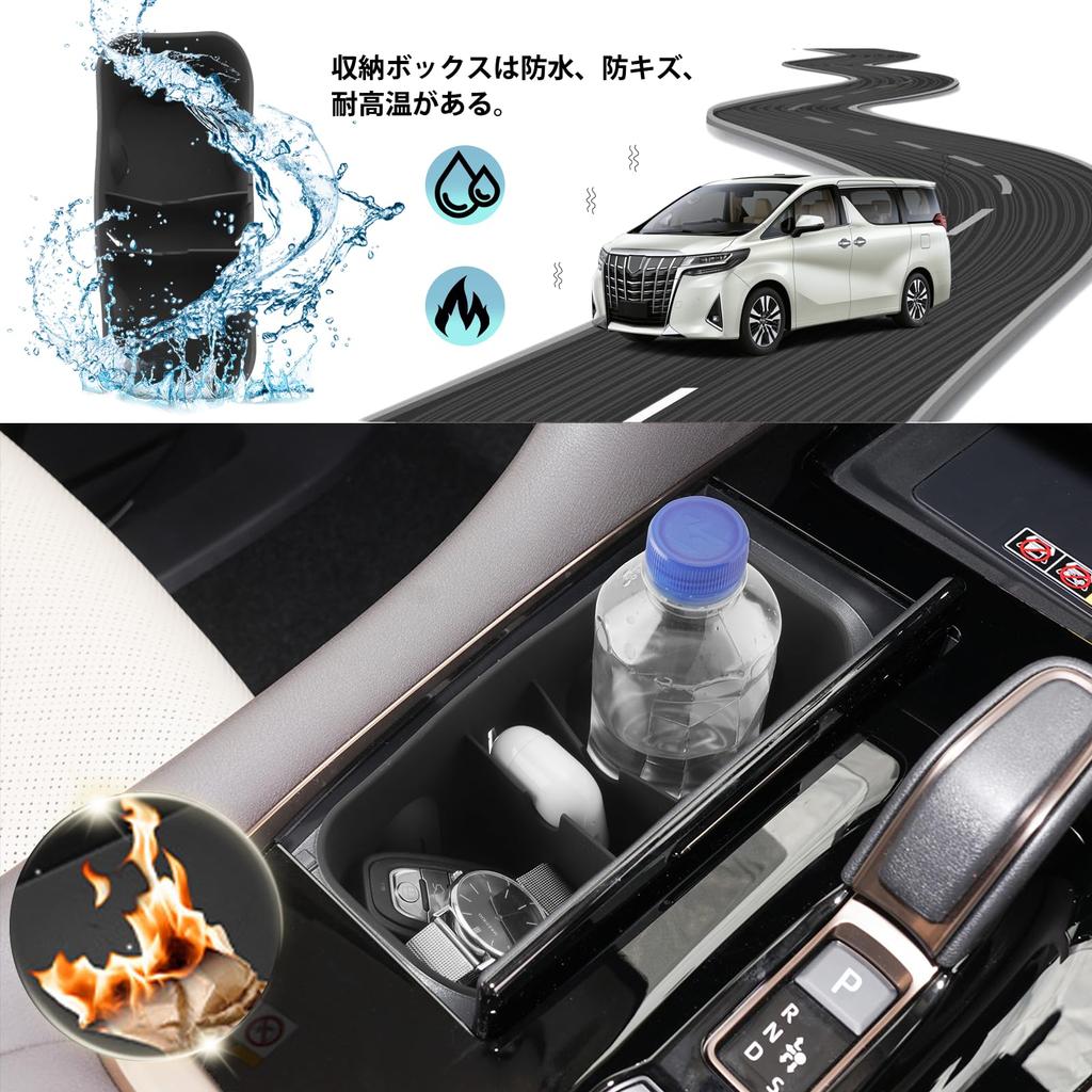 SHAOHAO Silikonowe etui na Toyota Alphard 4. generacji Konsola środkowa Uchwyt na kubek Bok zmiany biegów Napój Silikonowy Schowek Konsola Drobne przedmioty Części wewnętrzne (Seria 40,