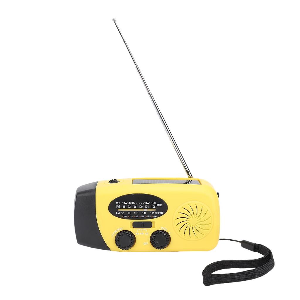 Solar Emergency Hand Crank Weather Radio LED Lighting SOS Alarm Portable Power Bank AM FM WB Weather Radio