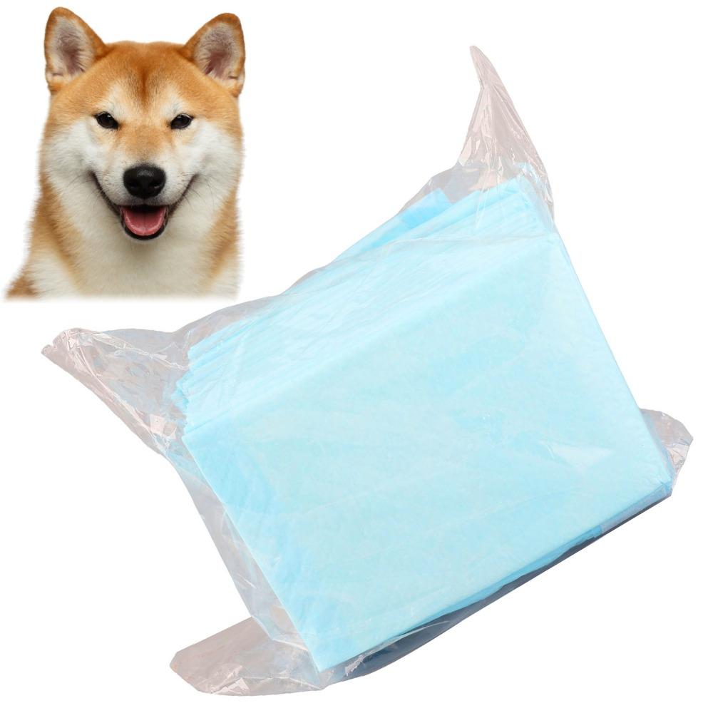 20pcs Five Layer Fabric Pet Pee Pads Blue Mini Pet Diapers Water Absorbent Pads Car Travel Use