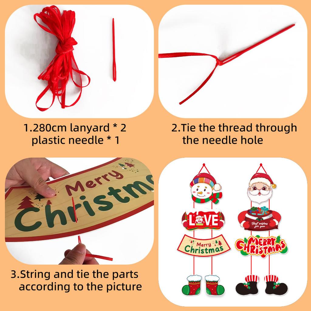 Christmas Door Hanging/Holiday Decoration Couplets Santa Claus Snowman Door Curtain Hanging Decorations Party Supplies, Suitable for Birty,