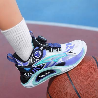 Children's Basketball Shoes 2025 Spring New Waterproof Leather Surface Boys' Sports Shoes Medium and Older Children's Wear-resistant Trend Runnin