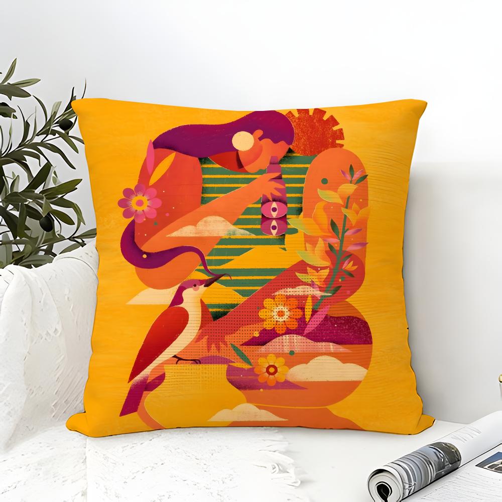 Color Illustrator W-Willian Santiago Art 3 Pillow Case Linen Pillow Case Sofa Home Decor Cushion Cover Cushion Cove