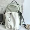 Schoolbag Student School Bag Japanese Small Fresh Grey Lime Green Drawstring Functional Backpack Student Outdoor Student School Bag Female