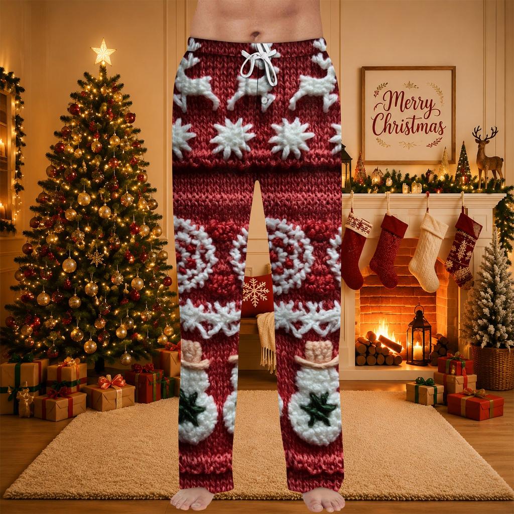 Men's Christmas Print Pajama Pants for Casual Sleepwear