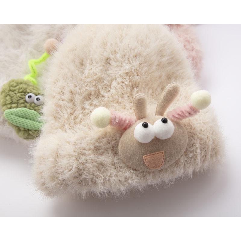 Plüsch Cartoon Strick Baby Mütze mit Ohrenschutz für Jungen & Mädchen