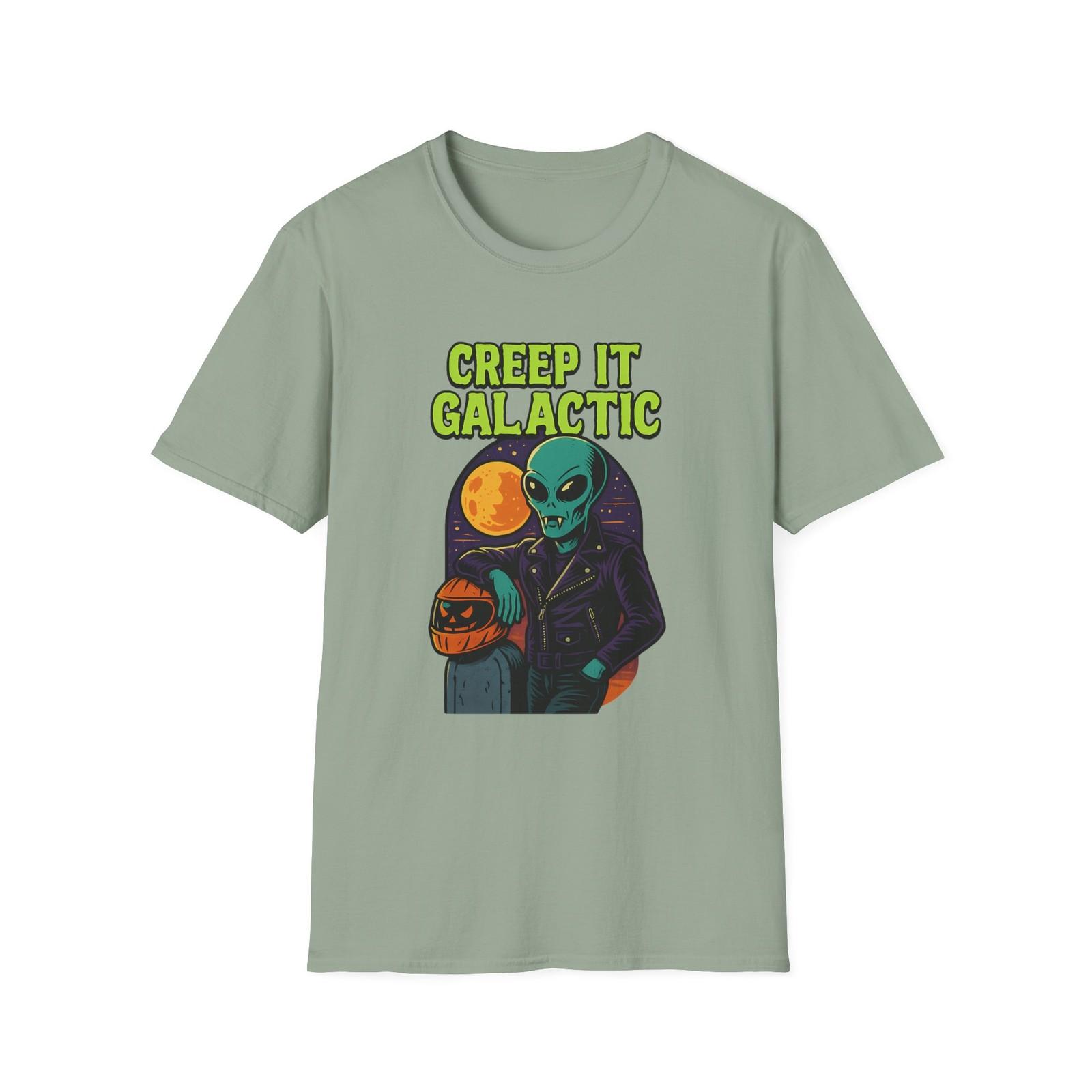 Unisex Softstyle T-Shirt Mens Womens Tees Top Creep It Galactic Funny Alien Vampire Halloween S
