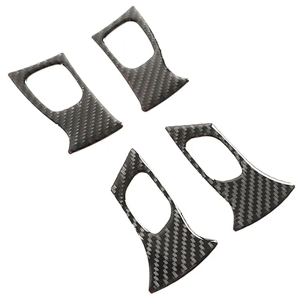 4x Carbon Fiber Interior Steering Wheel Button Frame Cover For 2003-07 Hummer H2