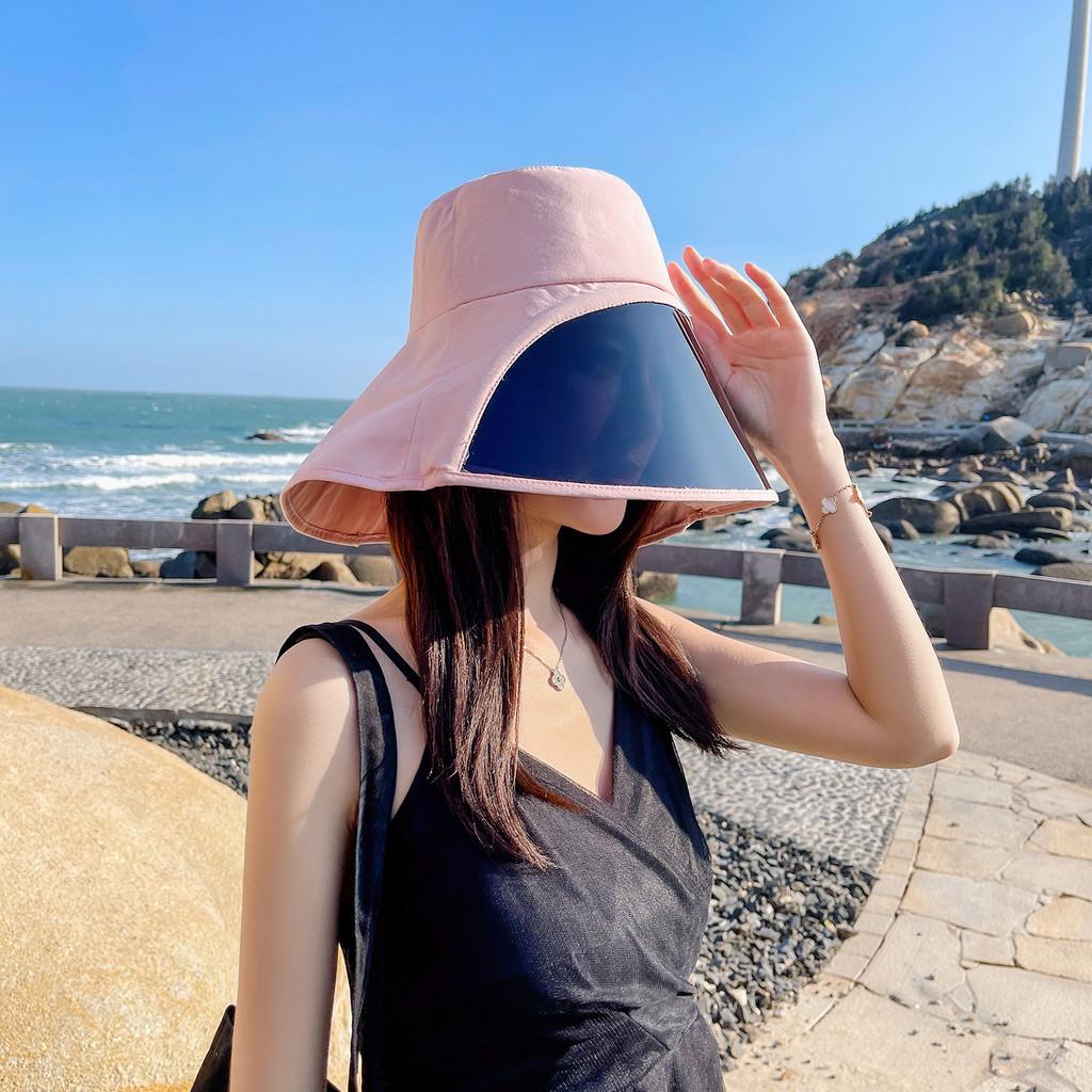 Fisherman Hat Summer Wide Brim Sunshade Cap With Adjustable Face Mask For Beach And Outdoor Activities