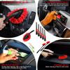 35Pcs Car Detailing Kit, Drill Brush Attachments with Detailing Brush Set and Tools Box, Red Auto Cleaning Kit Interior for Wheels Dashboard Windows