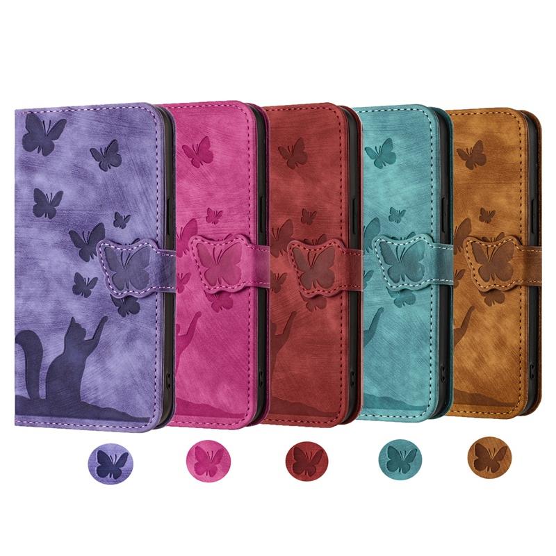 Cover Portafoglio Con Supporto Per Realme C53 - Pelle PU E TPU Slot Carte - Viola