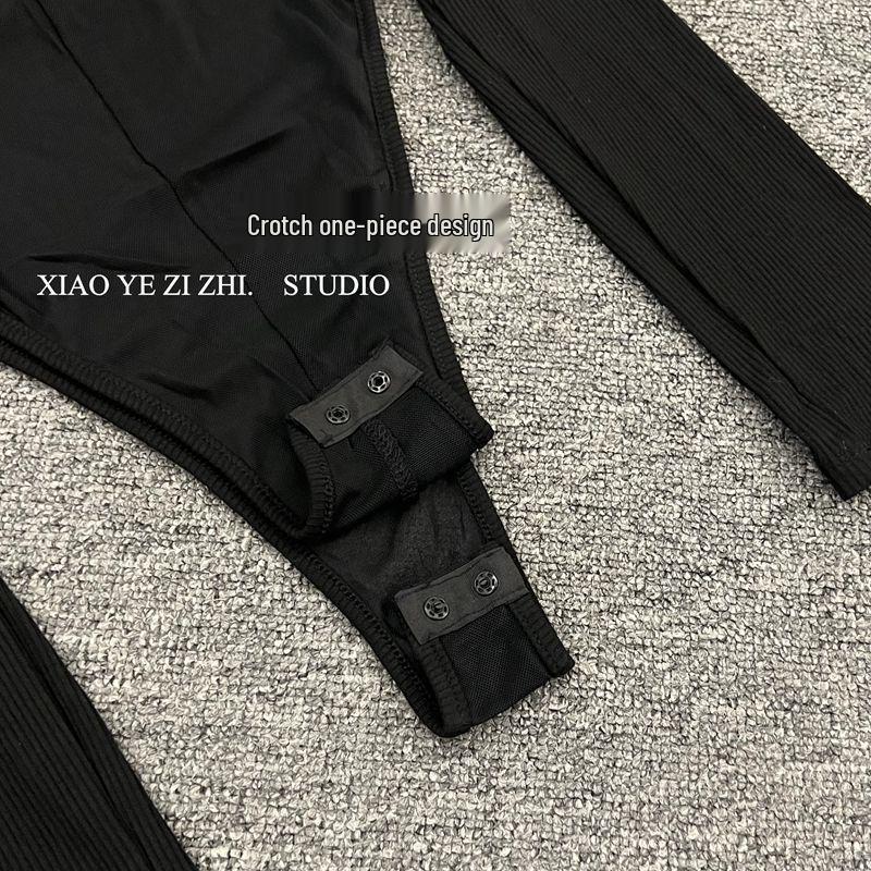 Kořeněné Sexy Síťované Všití Slim Fit Body s Dlouhým Rukávem