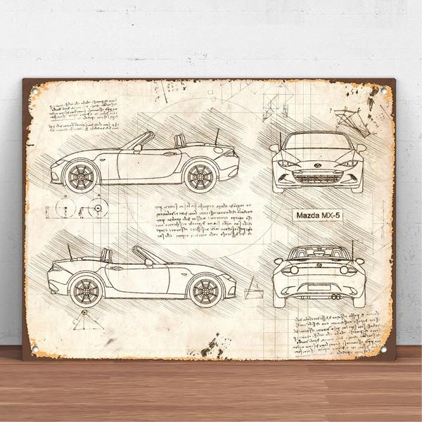 Mazda MX-5 Miata Car Metal Tin Sign Wall Decor Fashion Art Decor Poster,Man Cave,Garage,Bar