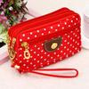 Fashion Women Wallets Small Handbags Canvas Dot Lady Zipper Moneybags Clutch Coin Purse Pocket Wallet Cards Holder Wristlet Bags KTB