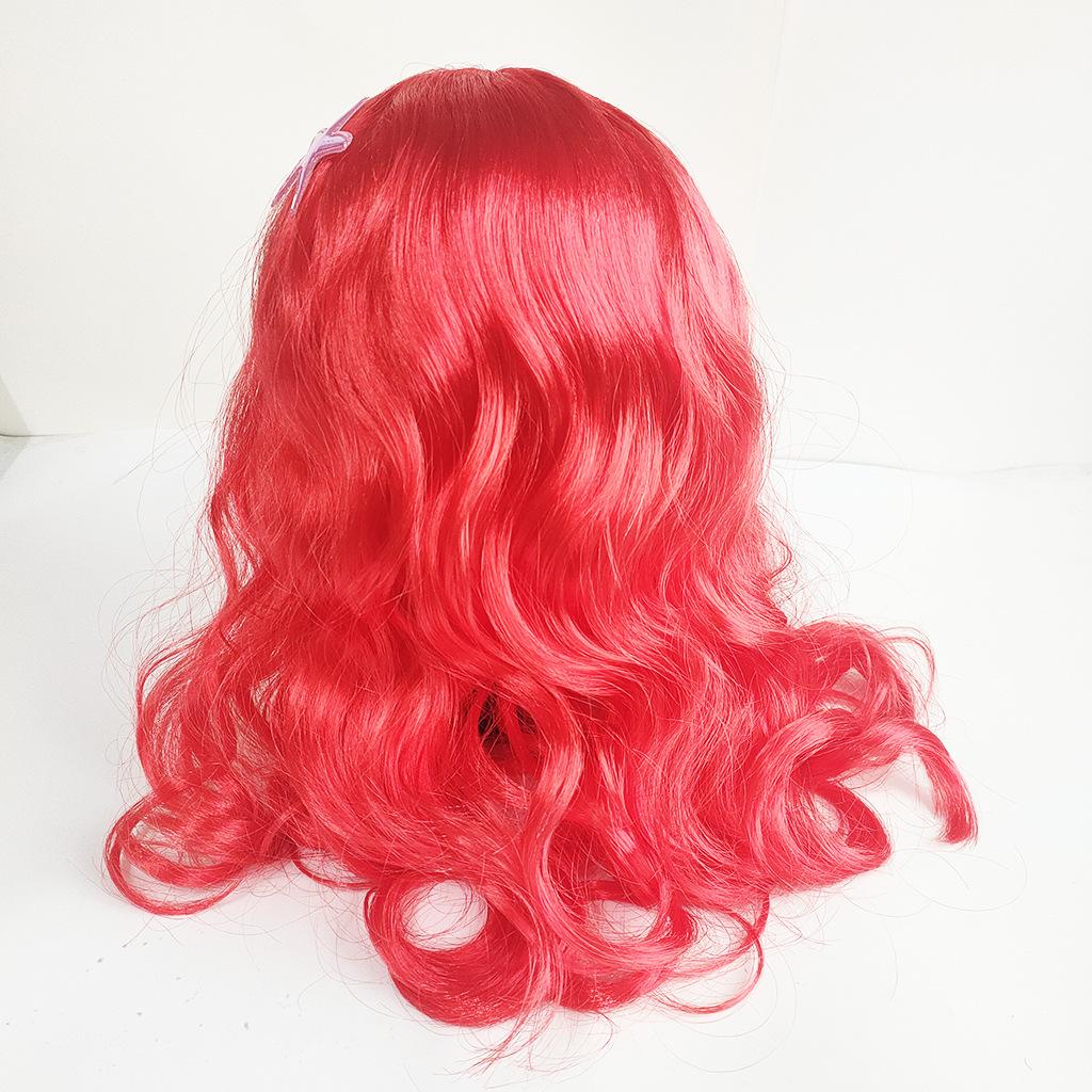 Parrucca Cosplay Anime Bambina Ariel Parrucca Sirenetta Parrucca Principessa Ariel Rossa Lunga Ricciuta Parrucca Stella Marina Bambini Amine Cos Parrucca Rossa