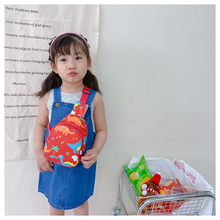 Dinosaur Cartoon Jurassic Kids Chest Bag With Oxford Material Casual Gift Girl
