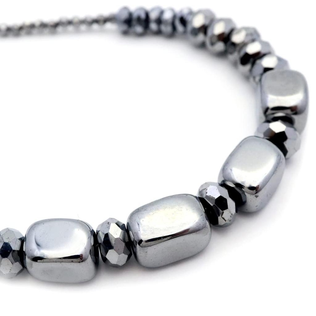 [GOLD STONE] Terahertz Crystal Necklace with Tumbled Gradient Power Stone, Approximately 50cm Long