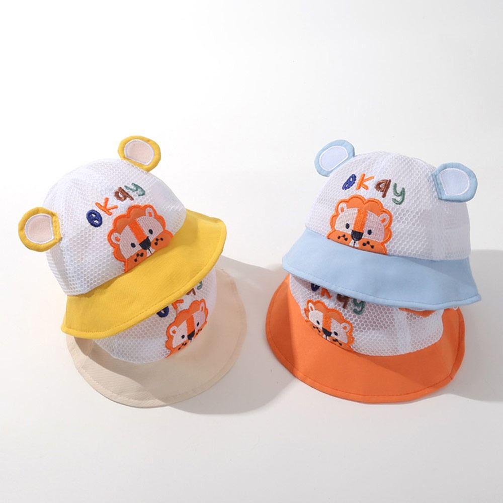 Cartoon Lion Baby Children Sun Visor Hat Sun Protection Boys Girls Mesh Basin Caps Summer