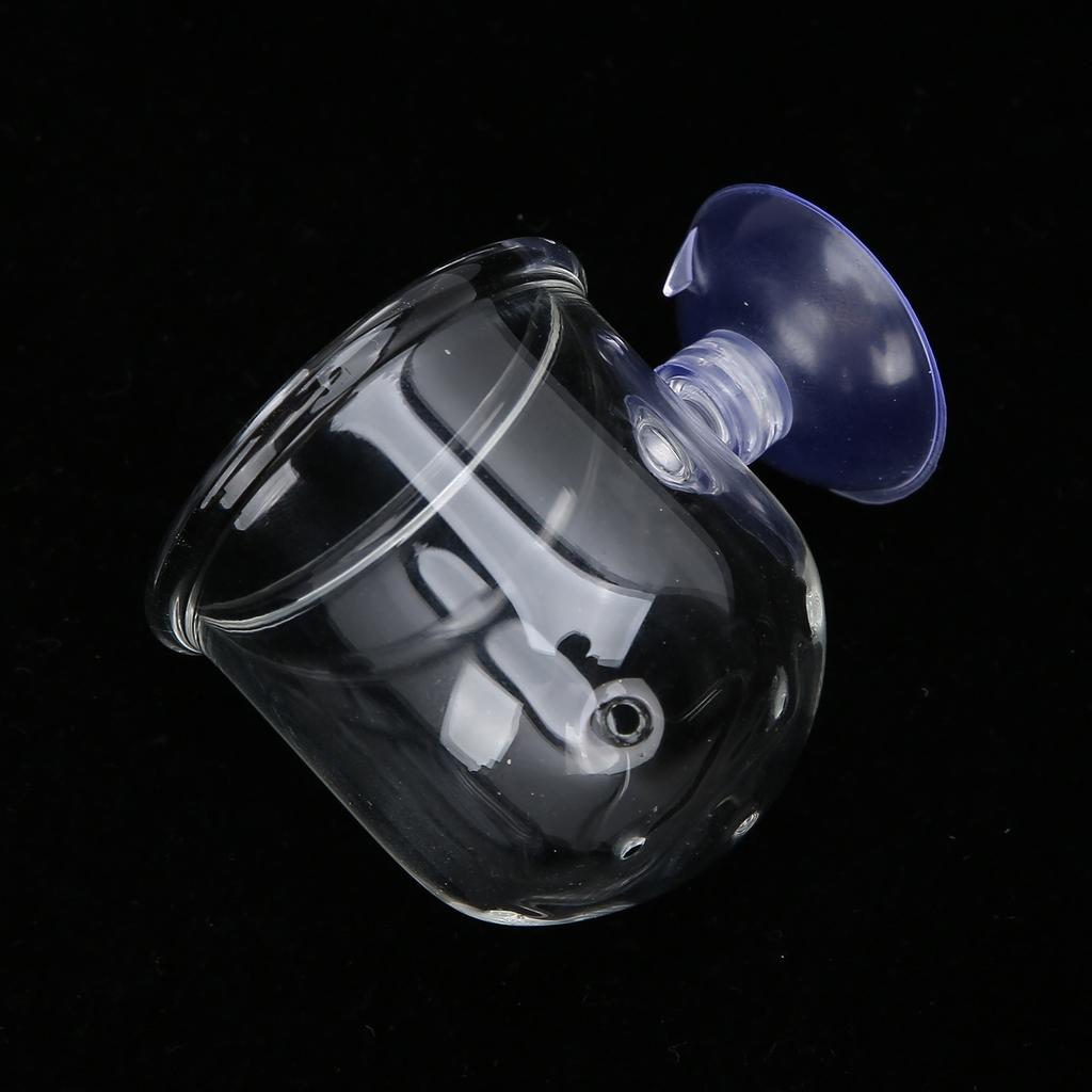 Small   Glass Plant Feeding Cup Fish Red Worm Feeder Cups for Aquarium(S)