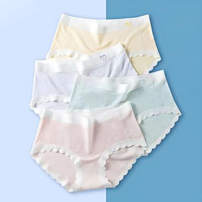 4 Pcs Women's Cotton Underwear Seamless Mid-Waist Briefs No Show Full Coverage Stretch