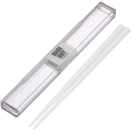 Iwasaki Kogyo Chopsticks Set, 18cm, White, Comes in a Very Strong Case