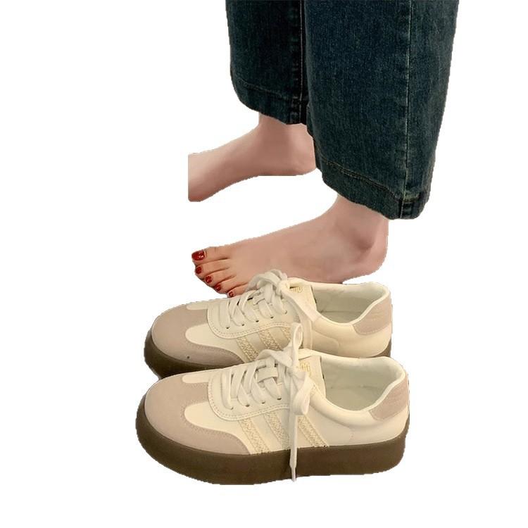 Casual little white shoes board shoes Forrest Gump shoes women's 2025 spring and autumn new silver lace platform inner height-increasing Germa