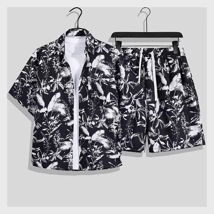 Men's Trendy Vintage Floral Hawaiian Shirt & Shorts Set - Summer Casual Loose Fit