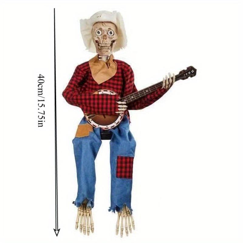 Duel Skeleton Funny Animation Duel Banjo Halloween Skeleton Country Skeleton Musician Skeleton Skeleton Decorative Ornament красный