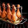 A Foldable Stainless Steel Chicken Leg Rack, Suitable for Vertical Smokers, Ovens, and Kitchen Additions, Perfect for Picnics, Camping, Barbecues