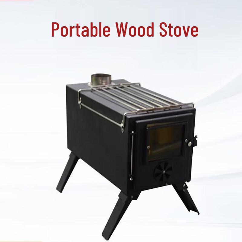 OEING Portable Cast Iron BBQ Camping Stove 365x189x197mm