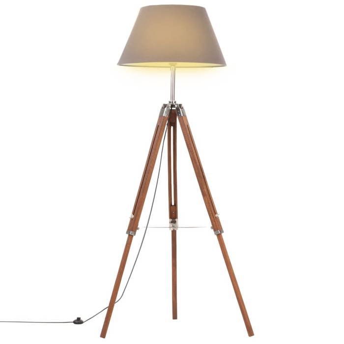 VidaXL Lampadaire à Trépied Marron Lampe sur Pied Lampe à Piédestal Salon Salle de Séjour Maison Intérieur Miel et Gris 141 288078