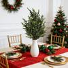 Norfolk Pine & Cypress Branch Christmas Greenery - DIY Home Potted Plant Decoration