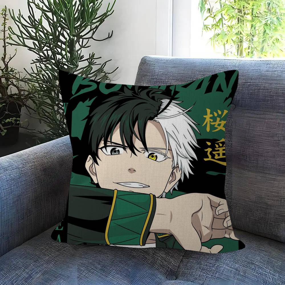 Japansk Anime Vindjacka Kudde Animekudde Soffsäng Huvudkudde Överdrag Kuddfodral 45x45 cm Mode