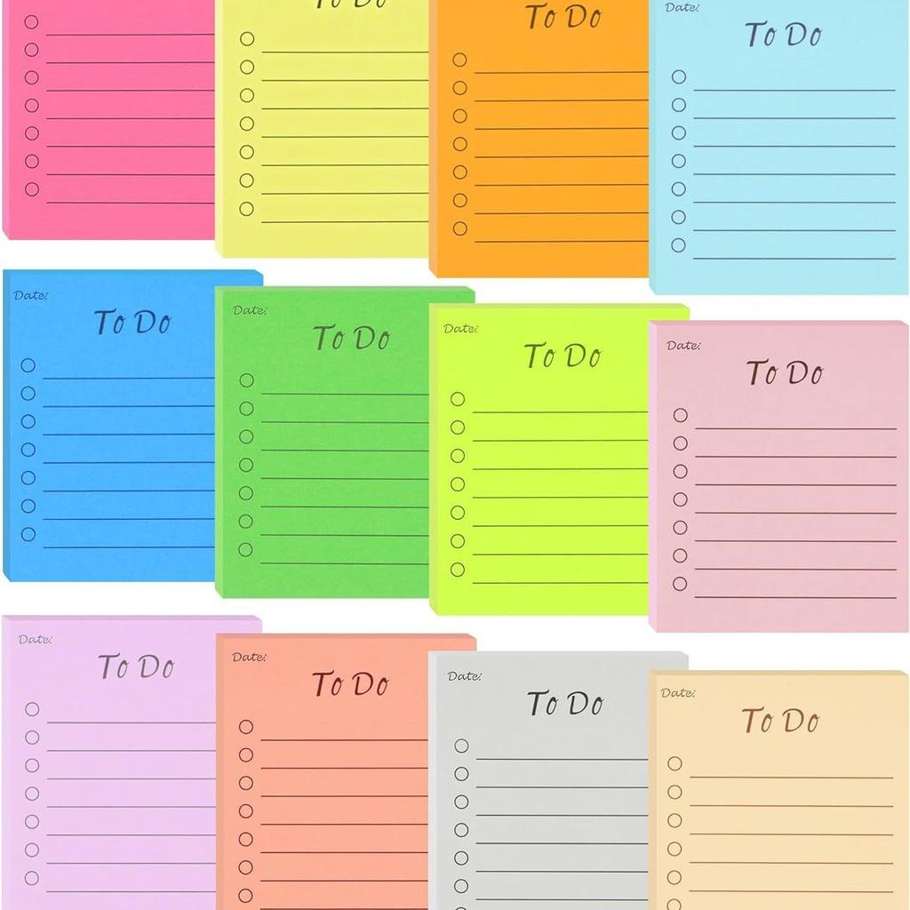 12PCS Memo Book Kawaii To Do List Tearable Message Book Daily Planner Memo Book Stationery Writing Book